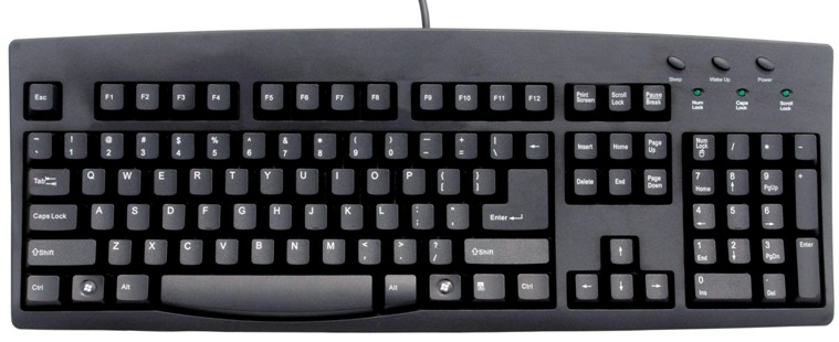 Hebrew - English Black Wired USB Keyboard 